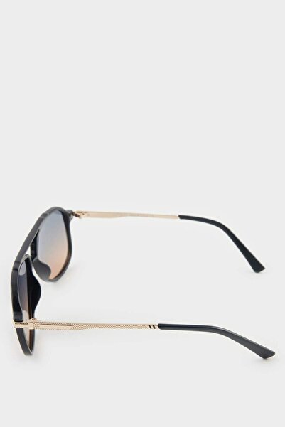 DeFacto Men's Oval Large Colorful Metal Frame Gradient Glass Polarized Sunglasses F0584Axns