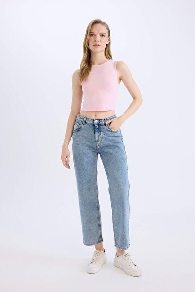 DeFacto Fitted Basic Plain Halter Neck Tank Top D9560Ax25Sm