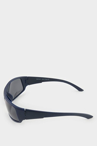 DeFacto Men's Oval Blue Plastic Frame Blue Glass Polarized Sunglasses F0565Axns