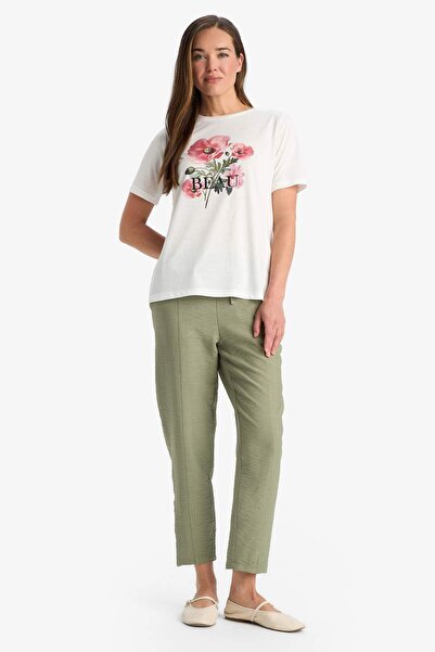 DeFacto Μπλουζάκι με κοντό μανίκι με κανονική εφαρμογή με λαιμόκοψη F4845AX25SM