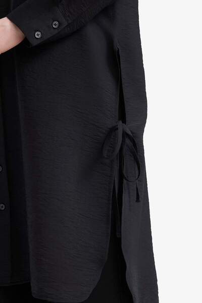 DeFacto Regular Fit Basic Düz Yanları Bağcıklı Uzun Kollu Tesettür Gömlek Tunik F2182AX25SM