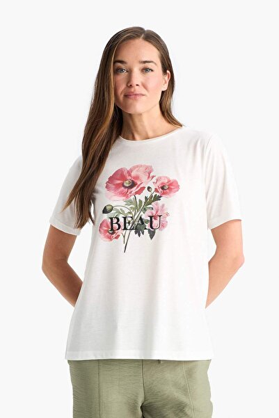 DeFacto Μπλουζάκι με κοντό μανίκι με κανονική εφαρμογή με λαιμόκοψη F4845AX25SM