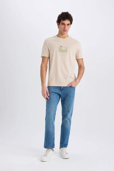 DeFacto Μπλουζάκι με κοντό μανίκι με στάμπα από 100% βαμβάκι E0579AX25SM