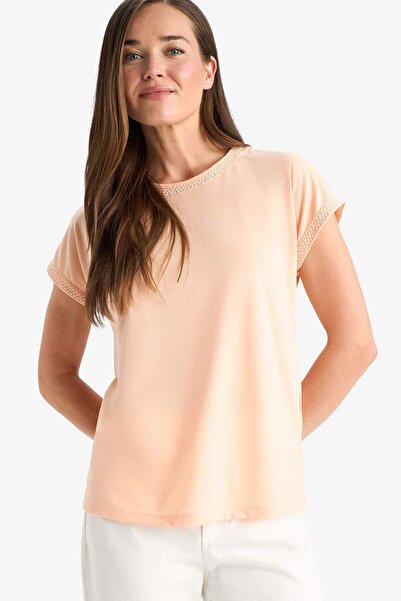 DeFacto Βασικό μπλουζάκι με λαιμόκοψη με κοντό μανίκι F4830AX25SM