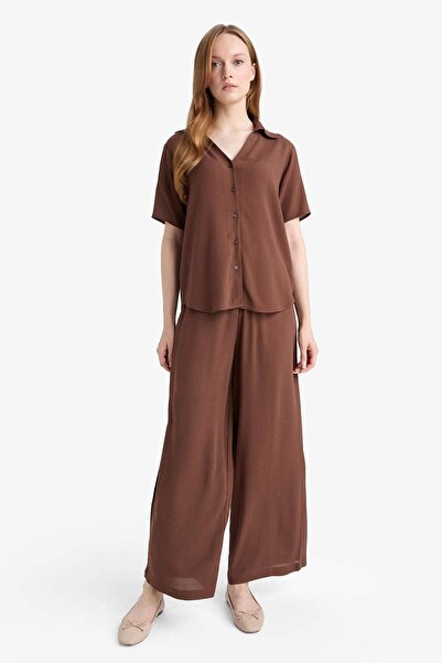 DeFacto Culotte Wide Leg Crinkle Viscose Capri C9565Ax25Sm