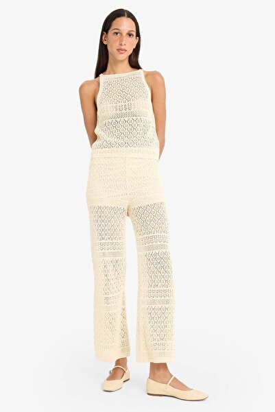 DeFacto Wide Leg Openwork Knitwear Trousers F3777Ax25Sm