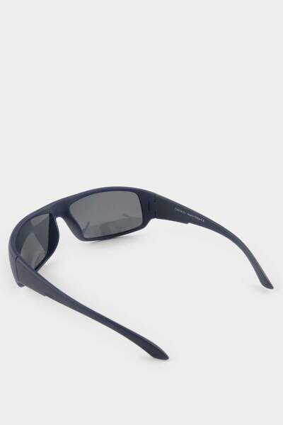 DeFacto Men's Oval Blue Plastic Frame Blue Glass Polarized Sunglasses F0565Axns