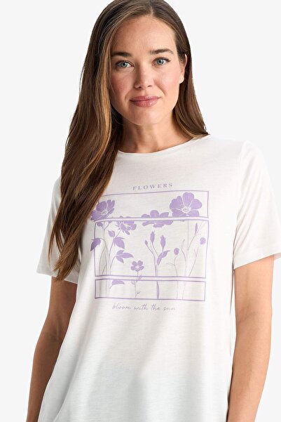 DeFacto Μπλουζάκι με κοντό μανίκι με κανονική εφαρμογή με λαιμόκοψη F4840AX25SM