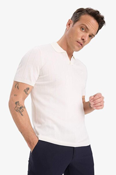 DeFacto Μπλουζάκι με κοντό μανίκι με λαιμόκοψη πόλο τυπικής εφαρμογής E3240AX25SP