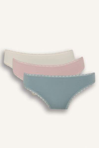 DeFacto Lace Detailed Micro 3-Piece Brazilian Panties-Fall in Love E4704Ax25Sm