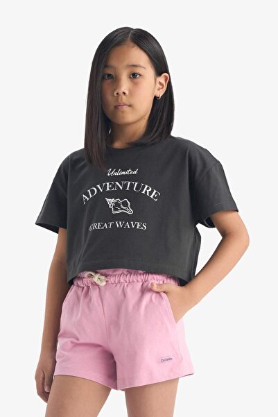 DeFacto Kız Çocuk Beli Lastikli Baskılı Şort A2455A825HS