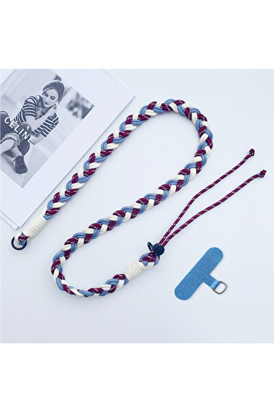 Choice حبل طويل قابل للتعديل من البوليستر/النايلون باللون الأحمر النبيذي والأ...