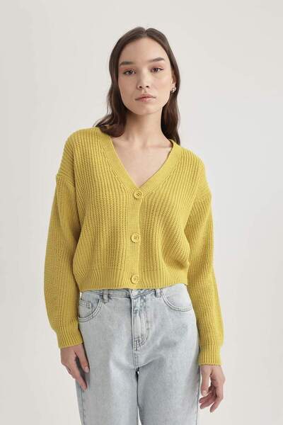 DeFacto Regular fit v neck cardigan b7867axns