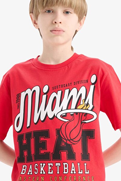 DeFacto Boys Nba Miami Heat Crewneck Short Sleeve T-Shirt E4837A825Sm
