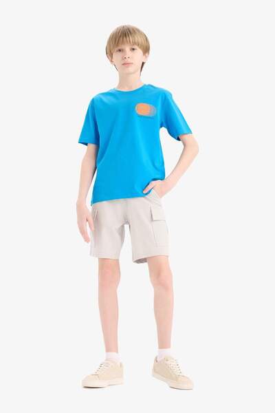 DeFacto Boy's Elastic Waist Cargo Pocket Shorts B5868A825Hs