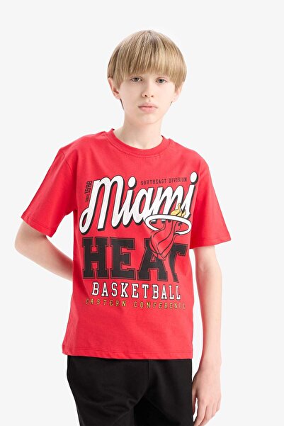 DeFacto Boys Nba Miami Heat Crewneck Short Sleeve T-Shirt E4837A825Sm