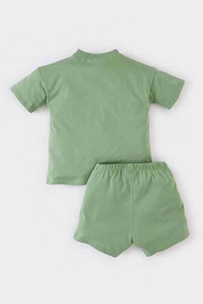DeFacto 2-teiliges Set für Babys, bedrucktes Kurzarm-T-Shirt, Shorts mit elastischem Bund, E8741A525SM