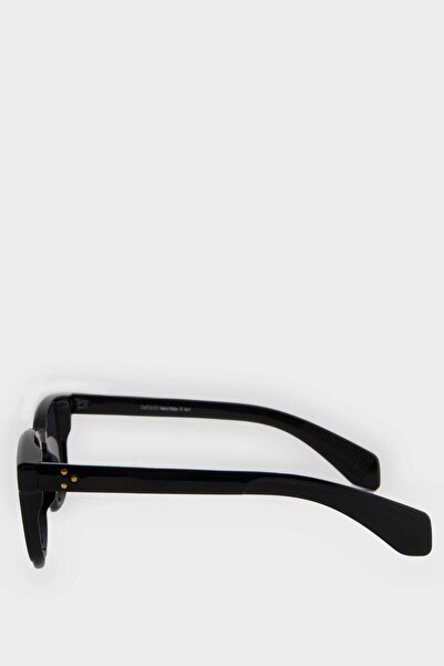 DeFacto Women's Round Black Plastic Frame Black Glass Uv Sunglasses F0610Axns