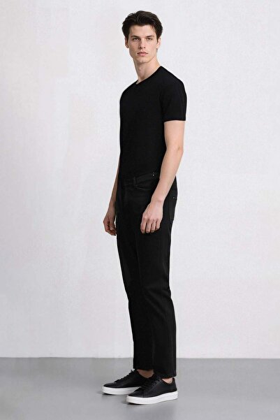 DeFacto Sergio Regular Fit Normal Kalıp Normal Bel Boru Paça Siyah Jean Pantolon F2370AX25SP