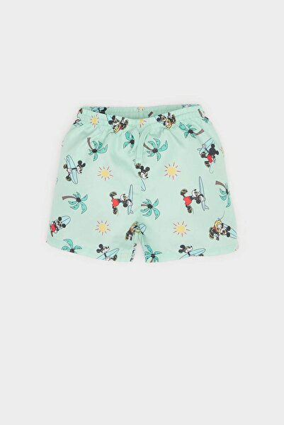 DeFacto Erkek Bebek 2'li Takım Disney Mickey & Minnie Kısa Kollu Tişört Beli Lastikli Şort E3522A525SM