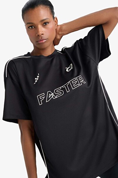 DeFacto DeFactoFit Oversize Φαρδιά Εφαρμογή Ποδηλατική λαιμόκοψη Αθλητικό κον...