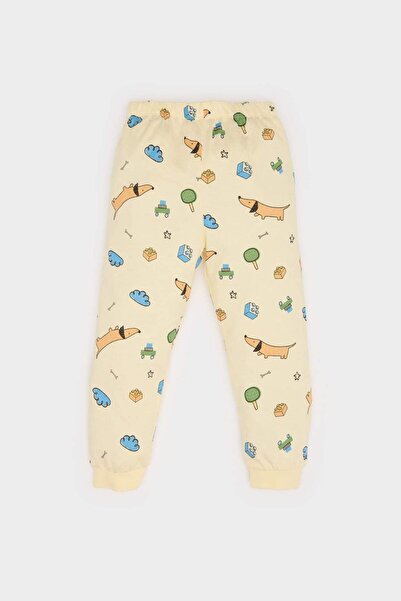 DeFacto Erkek Bebek Pijama Takımı Desenli Kısa Kollu Penye Üst Beli Lastikli Uzun Alt E1174A525SM