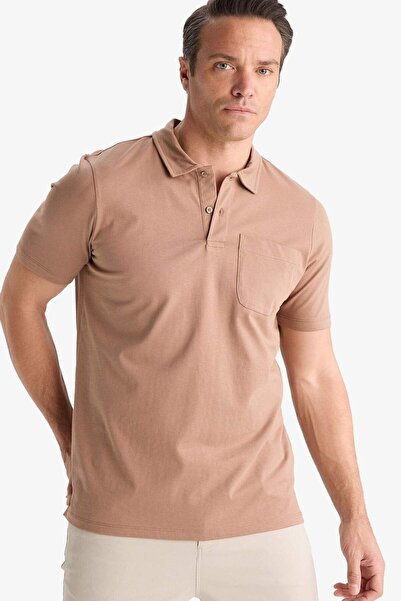 DeFacto Μπλουζάκι με κοντό μανίκι με λαιμόκοψη πόλο από 100% βαμβάκι D7656AX25SP