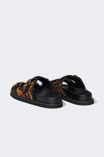 DeFacto Kadın Leopar Desenli Çift Bantlı Düz Taban Terlik D8985AX25SM