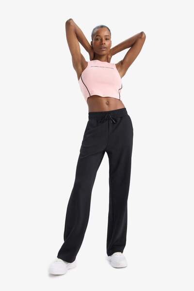 DeFacto DeFactoFit Crop Baskılı Bisiklet Yaka Ribana Sporcu Atlet D9039AX25SP