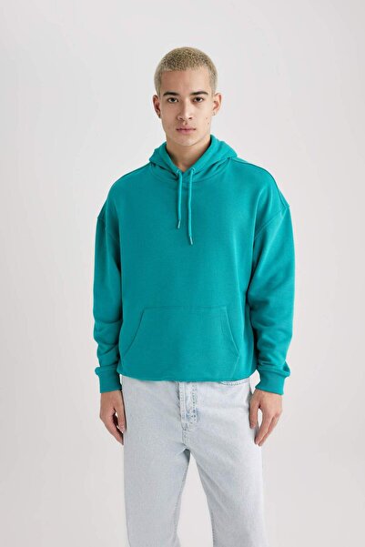 DeFacto Oversize Geniş Kalıp Kapüşonlu Sweatshirt B7849AXNS
