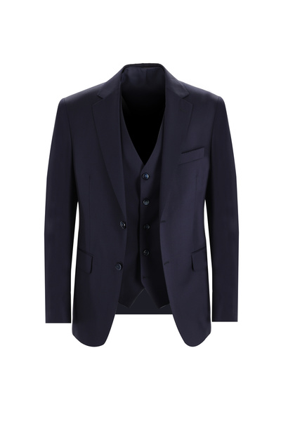 Abdullah Kiğılı Slim Fit Slim Fit Wool Suit with Vest