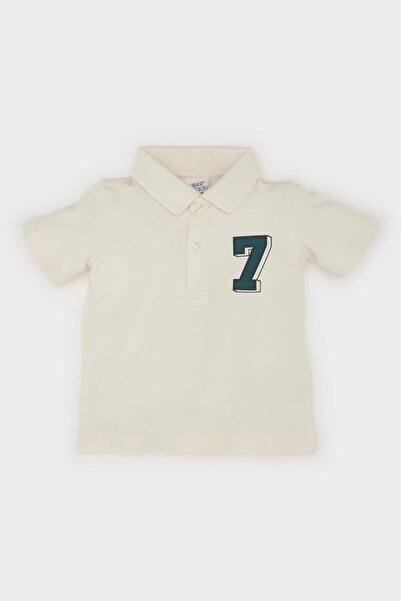 DeFacto Baby Boy Polo Neck Printed Pique Short Sleeve T-Shirt E1126A525Sm