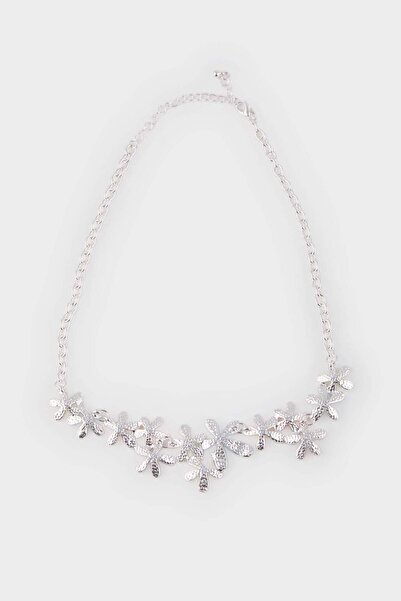 DeFacto Kadın Renkli Çiçekli Silver Kolye E8077AXNS