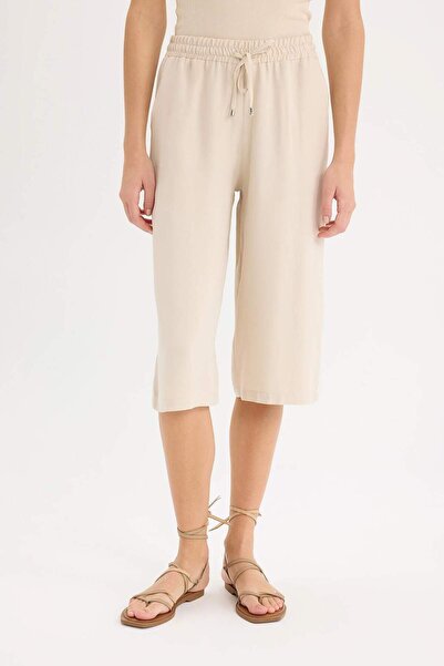 DeFacto Yüksek Bel Beli Lastikli Bağcıklı Belmando Kapri I6798AZ25SM