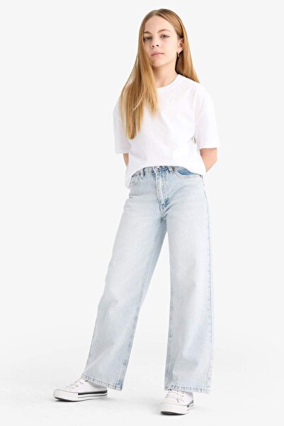 DeFacto Kız Çocuk Straight Wide Jean Pantolon F3150A825SM