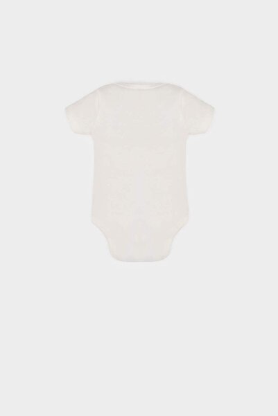 DeFacto Erkek Bebek Yenidoğan Bisiklet Yaka Dinozor Baskılı Ribana Kısa Kollu Çıtçıtlı Body E8229A525SM