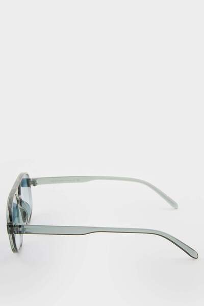 DeFacto Women's Green Plastic Frame Green Glass Oval Uv Sunglasses F0594Axns