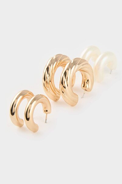 DeFacto Kadın 3'lü Gold Küpe E9069AXNS