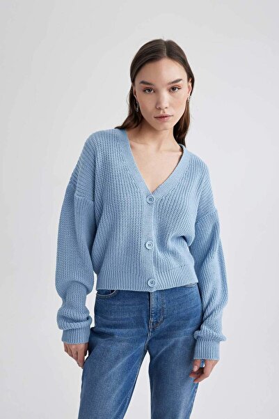 DeFacto Kardigan s výstřihem do V, klasický střih B7867AXNS