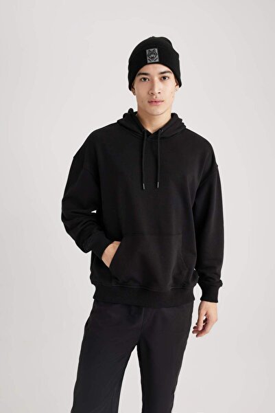 DeFacto Oversize Geniş Kalıp Kapüşonlu Sweatshirt B7849AXNS