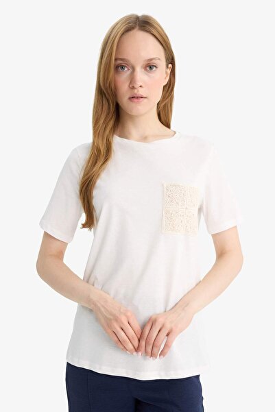 DeFacto Regular Fit Crew Neck - Plain Combed Cotton Short Sleeve T-Shirt (F1152Ax25Sm)