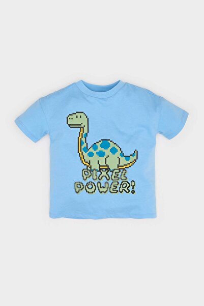 DeFacto Tricou cu mânecă scurtă cu imprimeu de dinozaur pentru bebeluș băiețel E8477A525SM