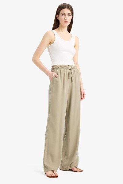 DeFacto Florida Belmando Fabric Palazzo Pants with Pockets High Waist Wide Leg J8738Az25Sm