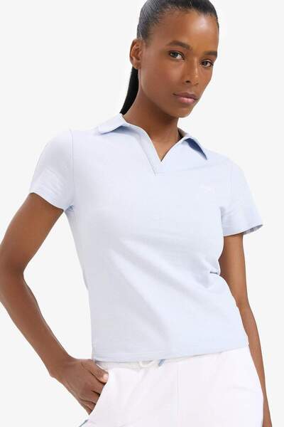 DeFacto Tricou cu mânecă scurtă pentru sport, cu guler polo, slim fit, DeFactoFit D9299AX25SP