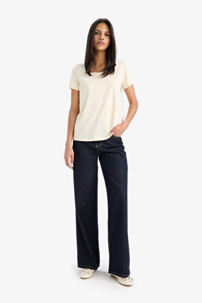 DeFacto Regular Fit Rundhalsausschnitt Basic Plain Kurzarm T-Shirt K1508AZ25SM