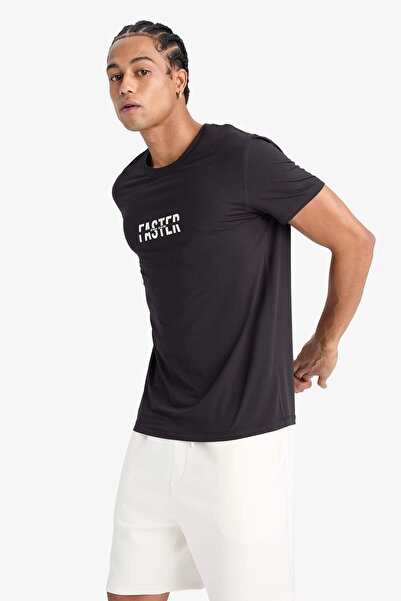 DeFacto DeFactoFit Quick Dry Slim Fit Slim Fit Crew Neck Αθλητικό κοντομάνικο μπλουζάκι F2762AX25