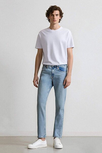 DeFacto Slim Tapered Fit Skinny Fit Κανονική μέση που συρρικνώνει το πόδι τζιν παντελόνι F2324AX25SP