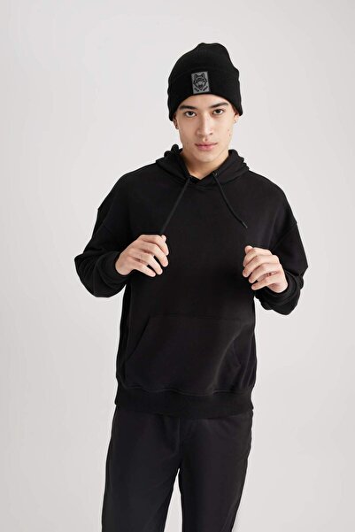 DeFacto Oversize Geniş Kalıp Kapüşonlu Sweatshirt B7849AXNS