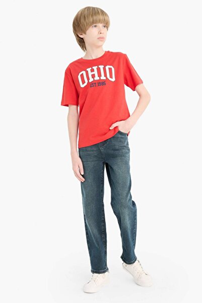 DeFacto Tricou cu mânecă scurtă cu imprimeu pentru băieți E0170A825SM