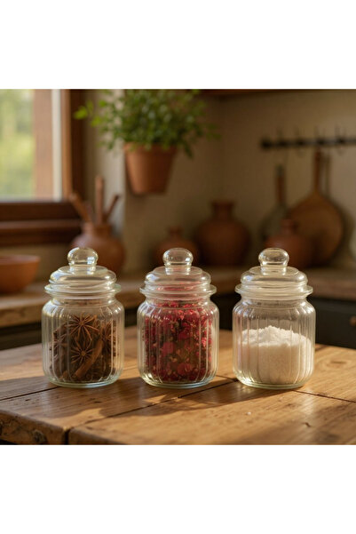 EMPA A V M 500 ml Liquid 3-Piece Vacuum Lid Glass Spice Jar Spice Set Jar Set